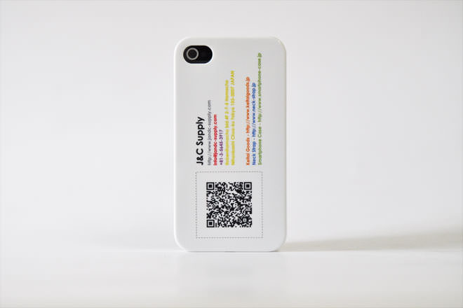QRコード名刺 ホワイト iPhone4カバー 自社オリジナル